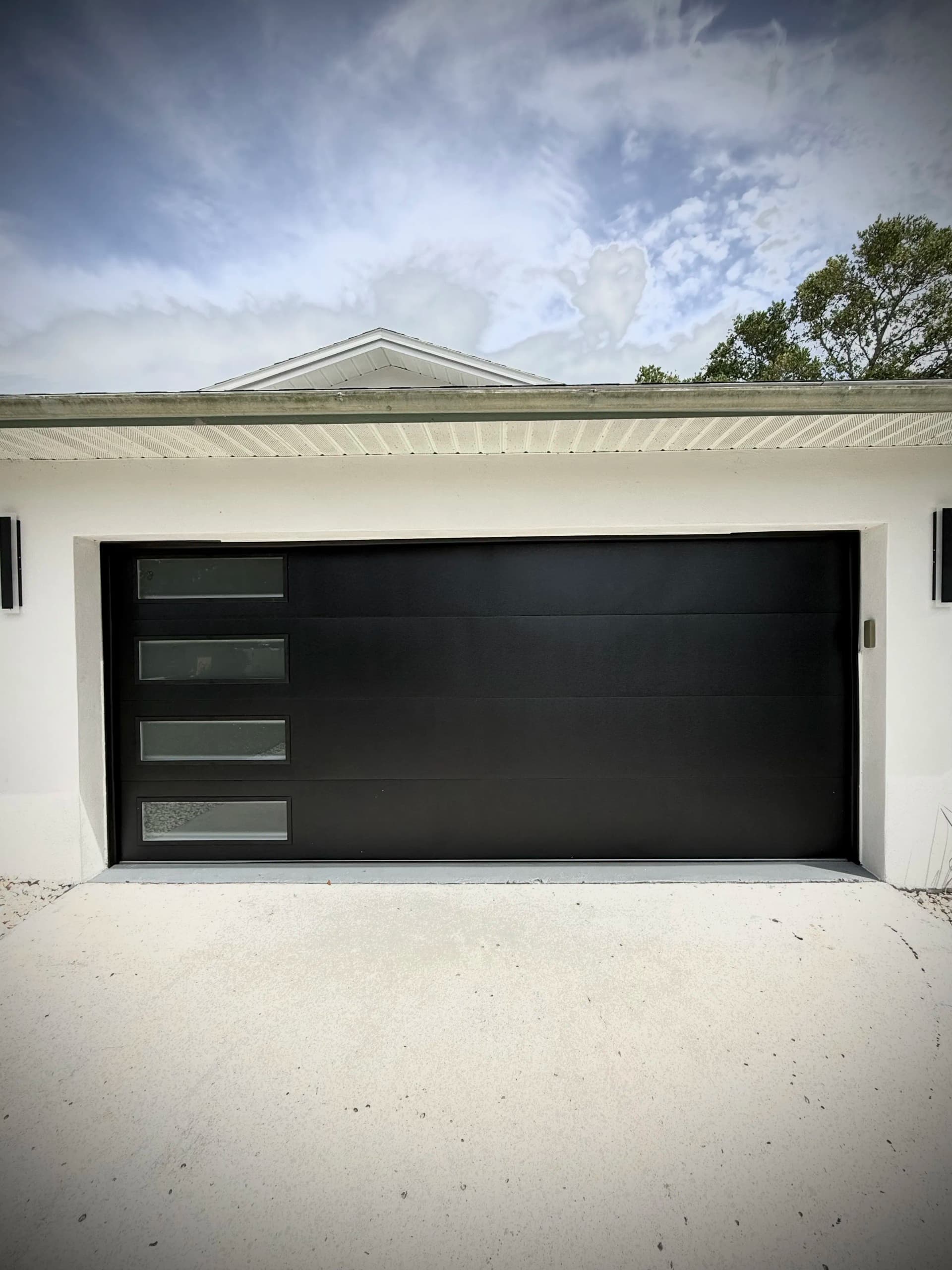 Black CHI Skyline Flush Door with Frosted Glass That Hits Different